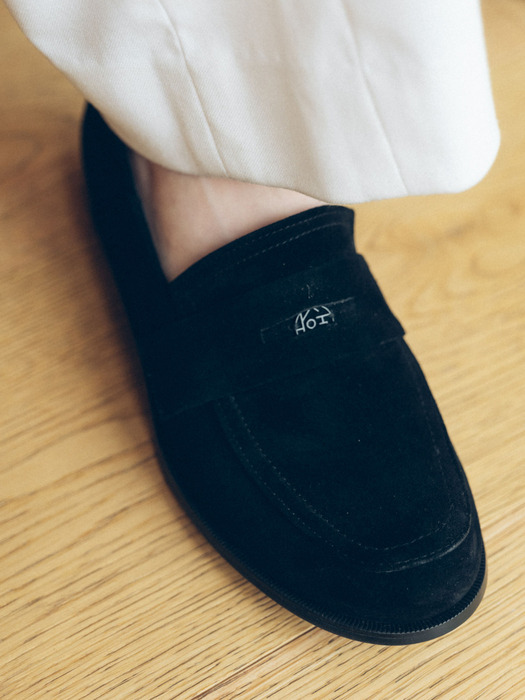 Soffy penny loafer Suede Black