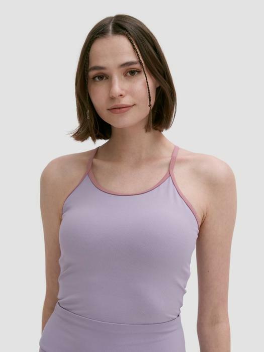 LIGHT+ SOFT/SIMPLE CROP - LAVENDER W/ PINK PIPING