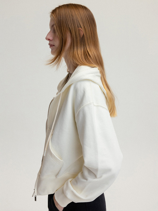 Fond hoodie zip-up (Ivory)