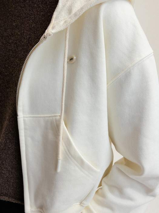 Fond hoodie zip-up (Ivory)