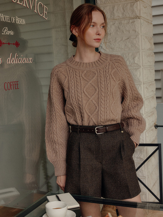 아마라 케이블 울 니트 탑 / AMARA CABLE WOOL KNIT TOP_5colors