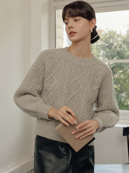 아마라 케이블 울 니트 탑 / AMARA CABLE WOOL KNIT TOP_5colors