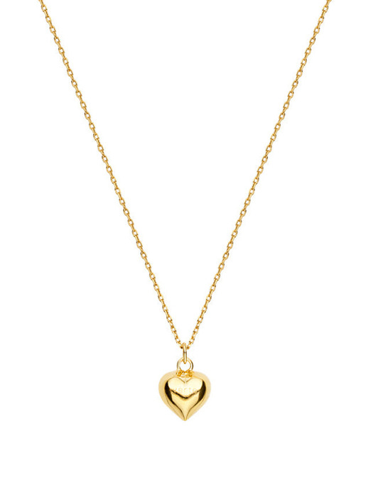 [925 silver] Un.silver.10 / full heart necklace (10mm)(gold ver.)