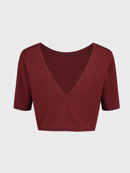 CROPPED SCOOP BACK PULLOVER_WINE