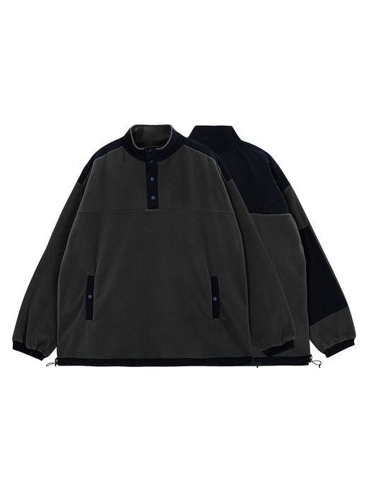 fleece pullover jacket (dark gray)