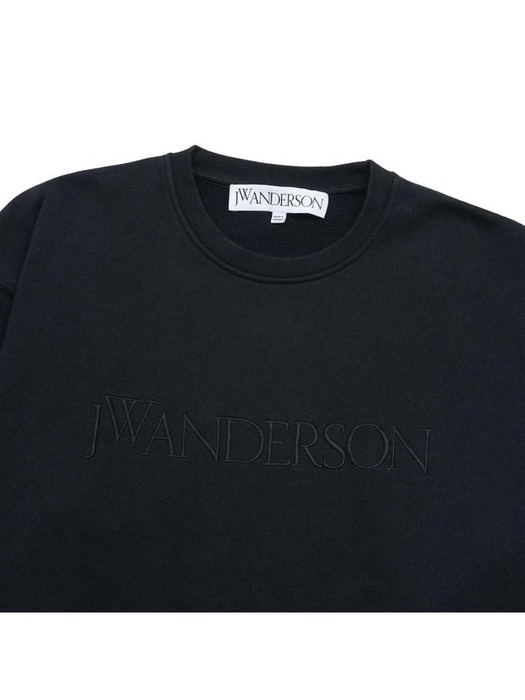 JW 앤더슨 남여공용 로고 앰브로이드 맨투맨 블랙 JW0103-PG1390-999