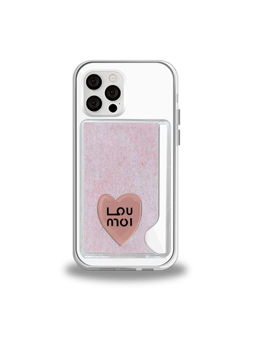 Present series : KNIT LOVE / Pink card phonecase