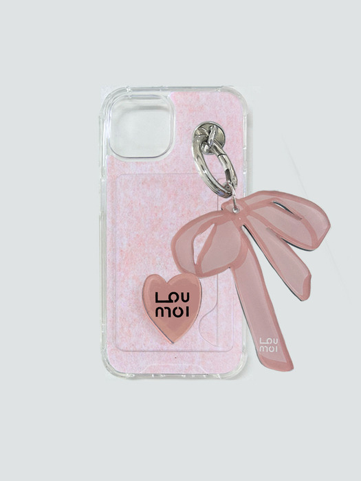 Present series : KNIT LOVE / Pink card phonecase