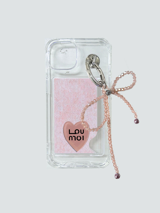 Present series : KNIT LOVE / Pink card phonecase