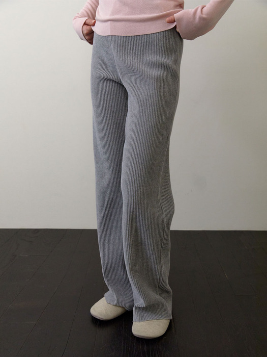 Big corduroy banding pants (Melange grey)