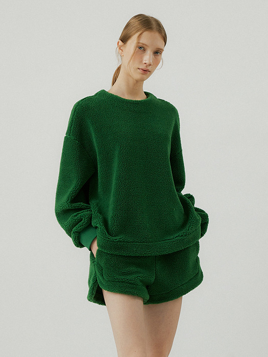 Boucle SH fur shorts [green]