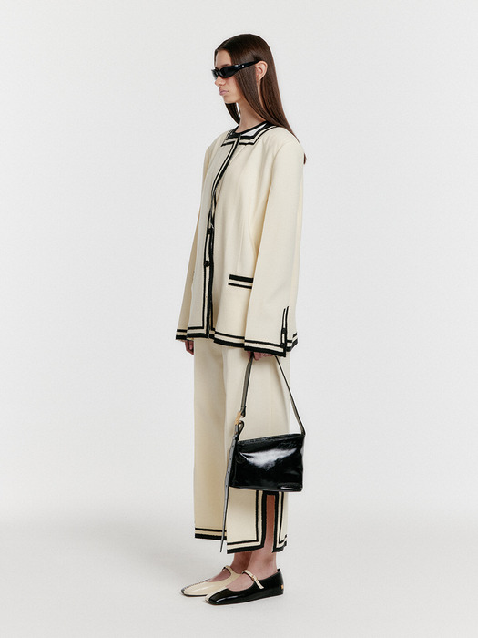 YINTANA Contrast Jacket - Ivory