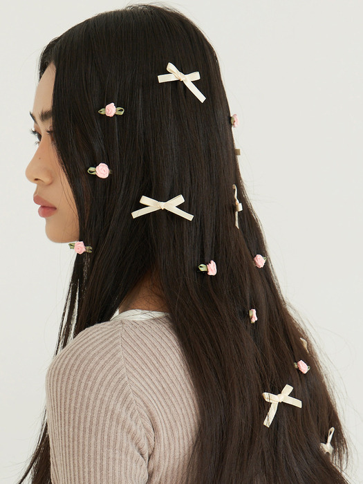 [5SET] petit rose hair pin (2colors)