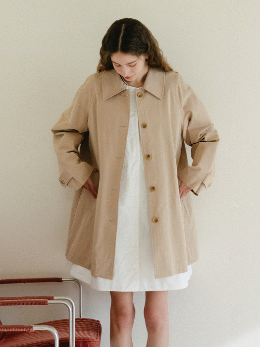 Kayla Trench Half Coat_Beige