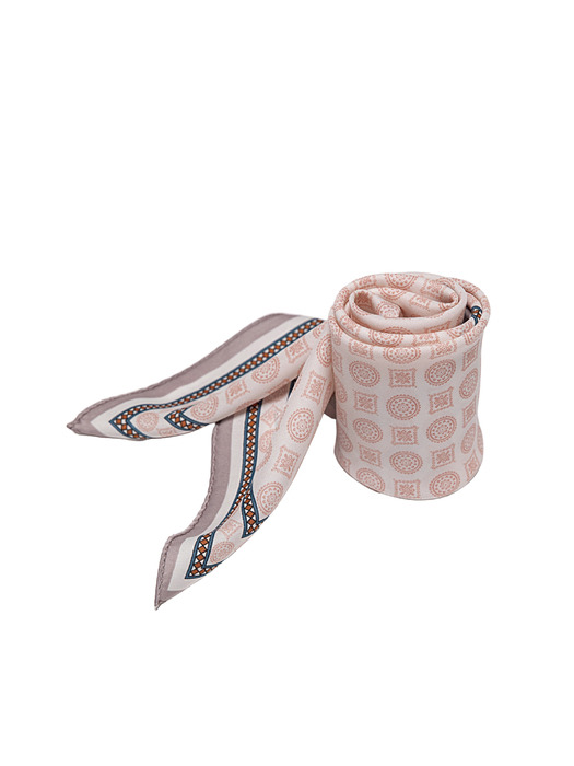 24SS 에스닉 패턴 파스텔 핑크 쁘띠 스카프