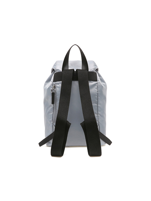 Buckle Nylon Backpack, Light Grey