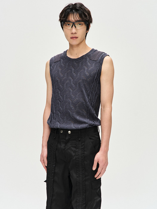 WADEN MILITARY SLEEVELESS atb1077m(CHARCOAL)