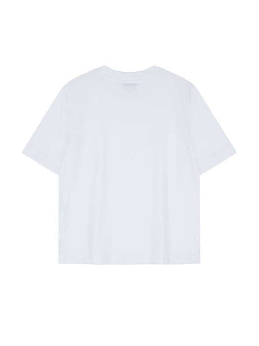 [SS24] EMBROIDERED HALF SLEEVED TEE SHIRT (WHITE)