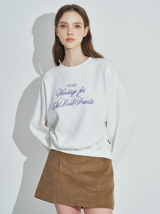 Romantic Embroidery Sweatshirt [Ivory]