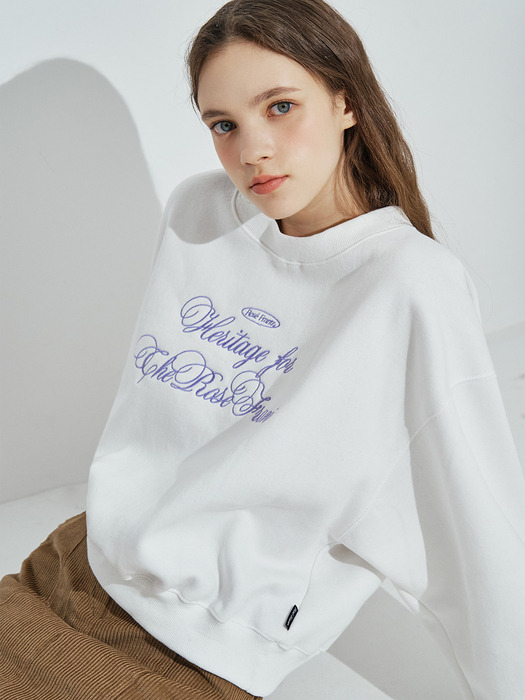 Romantic Embroidery Sweatshirt [Ivory]