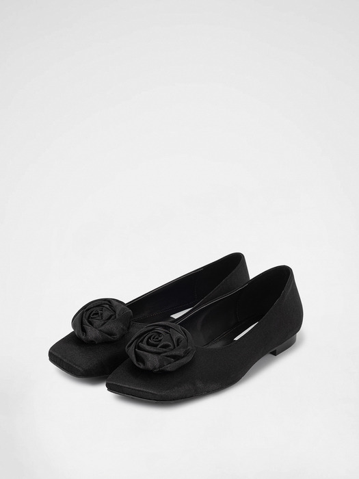 FLOWER SQUARE FLAT / BLACK