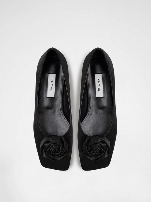 FLOWER SQUARE FLAT / BLACK