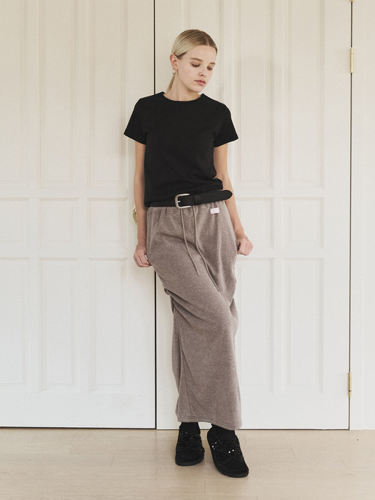 Easy shirring banding skirt (warm gray)