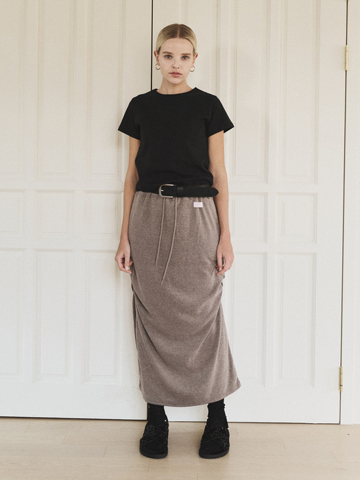 Easy shirring banding skirt (warm gray)