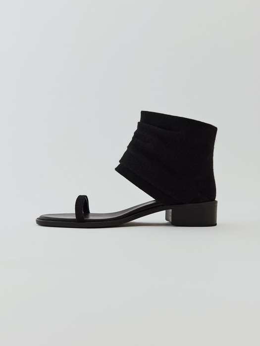 linen sandals (black)
