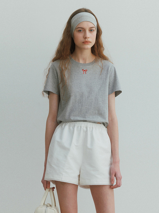 Embroidery Beads Tee in Grey