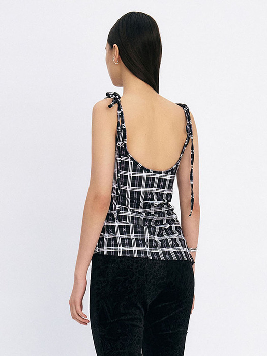 Olive Sleeveless Top (Check)