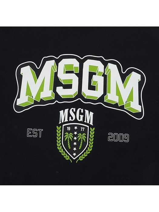 MSGM 남성 로고 프린트 코튼 티셔츠 3440MM184 237002 99