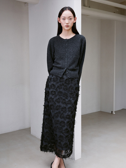 RAW-HEM LACE SKIRT