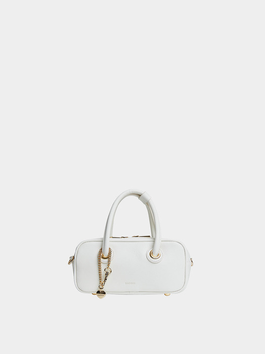 SOFT MINI BOSTON BAG, CREAM