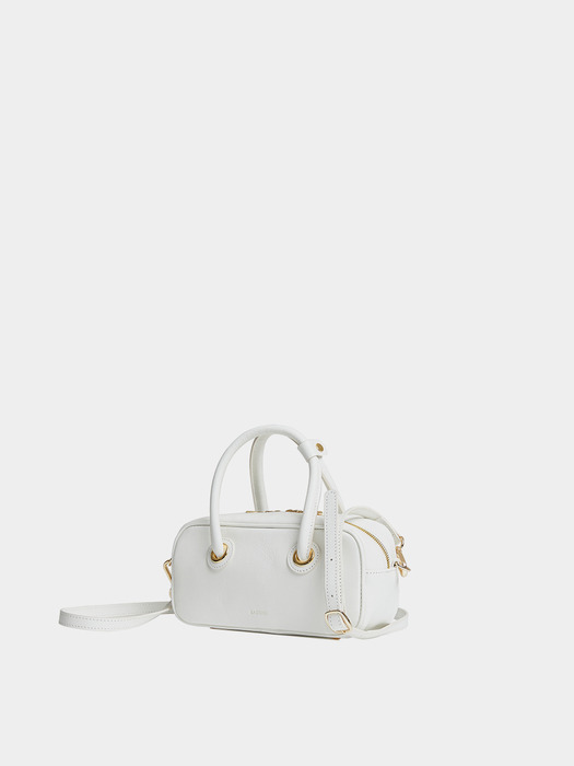 SOFT MINI BOSTON BAG, CREAM