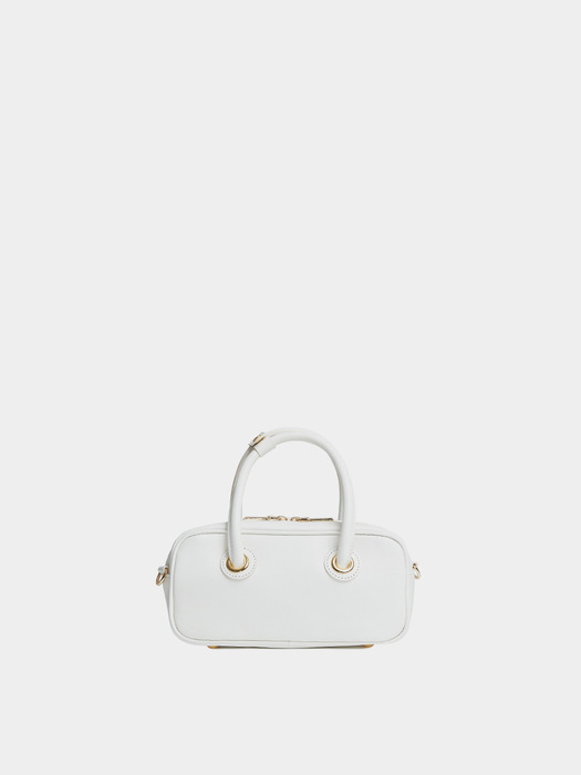 SOFT MINI BOSTON BAG, CREAM