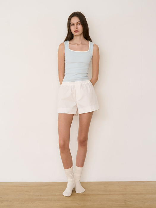 Cotton Poplin Shorts - White