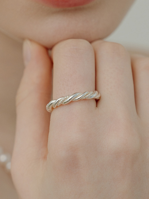 [Silver925] WE005 Silver twist rope ring