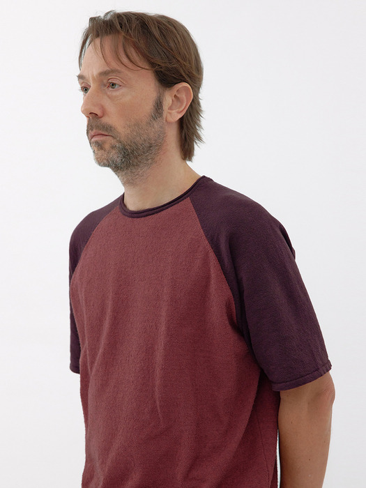 [Men] Tail Raglan Knit T-Shirt (Plum/Purple)