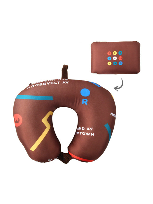 [트래블메이트] 뉴욕시티 트랜싯 2-IN-1 비즈 목베개 - 4 Color