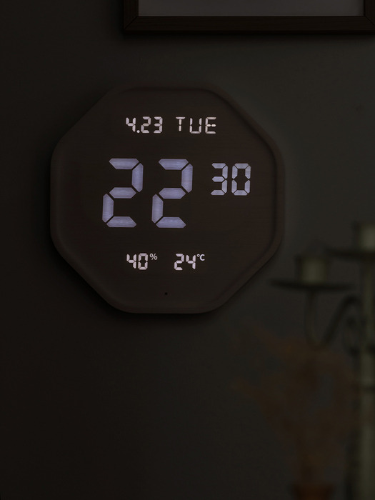 플라이토 무선 루나 헥사곤 온습도 와이파이 LED 벽시계 / 포토사은품