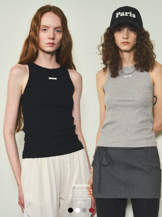 [A.ssential] Label Sleeveless_CTT323(4Color)