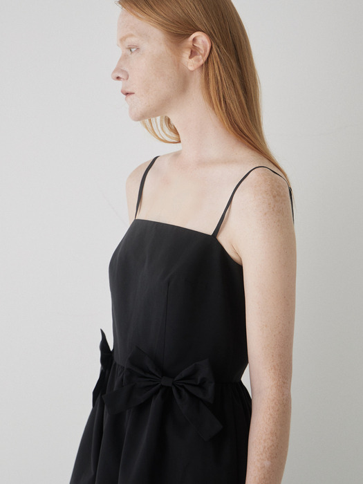 Simple Black Long Dress - Black