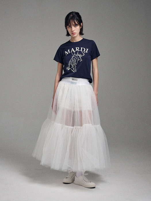 SLIM TSHIRT SWING THE TAIL DDANJI_NAVY IVORY