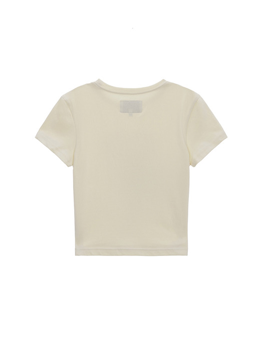 HEART GRAPHIC CROP TOP IN BUTTER