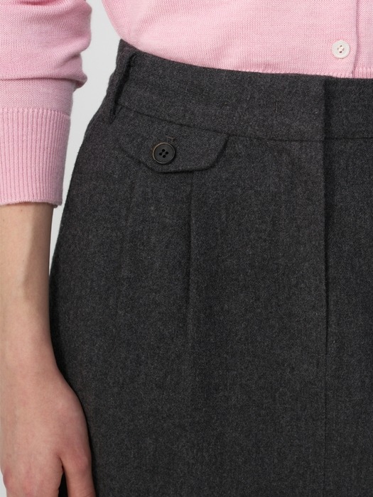 H-line wool skirt (solid) - charcoal