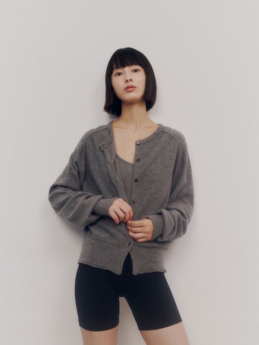 Essential Wool Cardigan (Grey)