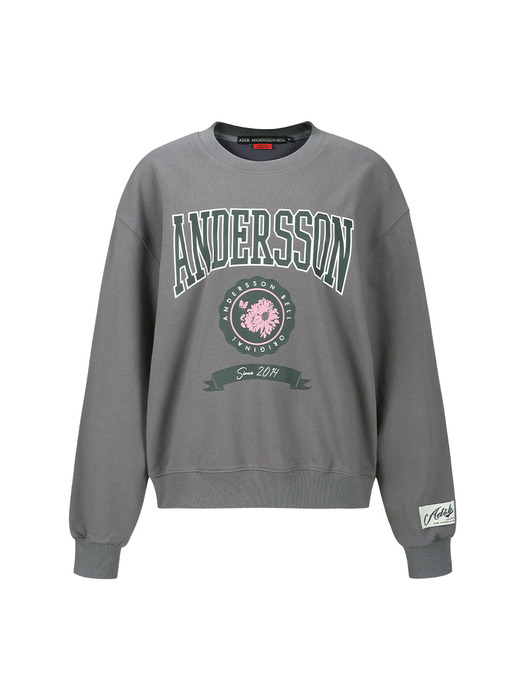 (WOMEN) ADSB COLLEGE LOGO SWEATSHIRTS atb1301w(CHARCOAL)