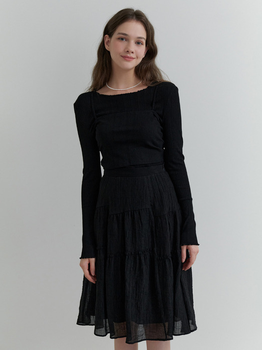 Rig bustier t-shirt_2piece 3color