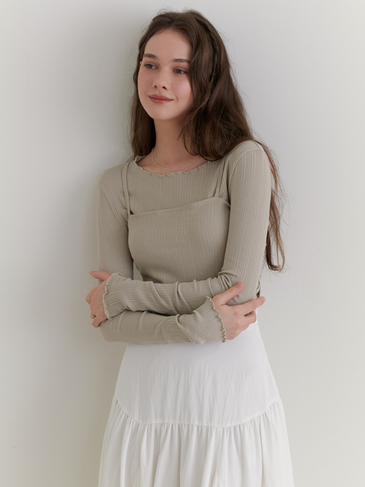 Rig bustier t-shirt_2piece (pale khaki)